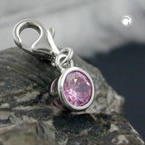Anhänger Charm Zirkonia-rosa Silber 925