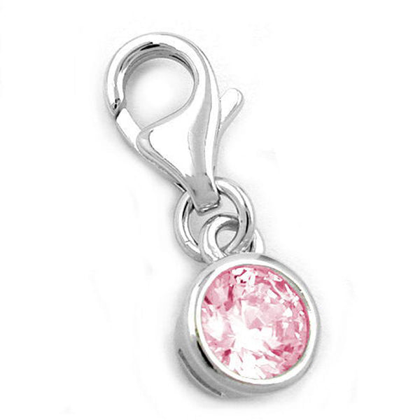 Anhänger Charm Zirkonia-rosa Silber 925