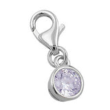 Anhänger Charm Glas-lavendel Silber 925