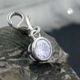 Anhänger Charm Glas-lavendel Silber 925