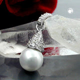 Anhänger, Perle mit Zirkonia, Silber 925