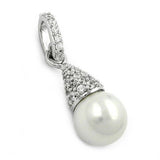 Anhänger, Perle mit Zirkonia, Silber 925