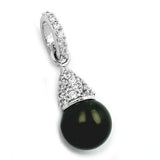 Anhänger, Perle mit Zirkonia, Silber 925