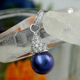 Anhänger, Perle mit Zirkonia, Silber 925