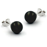 Stecker, 8mm Perle schwarz Silber 925