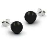 Stecker, 8mm Perle schwarz Silber 925