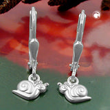 Ohrbrisur Ohrhänger Ohrringe 20x6mm Schnecke matt-glänzend Silber 925