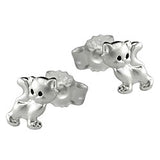 Stecker 6x5mm Kinderohrring Katze matt-glänzend Silber 925