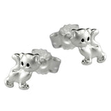 Stecker 6x5mm Kinderohrring Katze matt-glänzend Silber 925