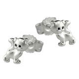 Stecker 6x5mm Kinderohrring Katze matt-glänzend Silber 925