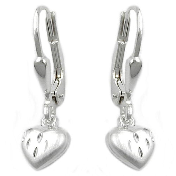 Brisur Herz-matt-diamantiert Silber 925