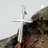 Anhänger, Kreuz glänzend, Silber 925