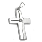 Anhänger, Kreuz glänzend, Silber 925