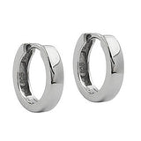 Creole 13x3mm Klappscharnier glatt glänzend rhodiniert Silber 925