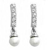 Stecker, Zirkonia mit Perle, Silber 925