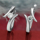 Creole 14x2mm Klappscharnier Zirkonia weiß rhodiniert Silber 925