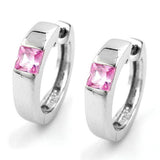 Creole, Zirkonia rosa-pink, Silber 925