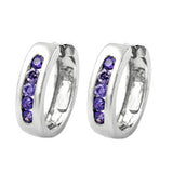 Creole 13x3,5mm Zirkonias amethyst rhodiniert Silber 925