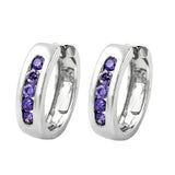 Creole 13x3,5mm Zirkonias amethyst rhodiniert Silber 925