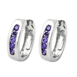 Creole 13x3,5mm Zirkonias amethyst rhodiniert Silber 925