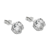 Stecker 7mm Zirkonia weiß transparent umwickelt Silber 925