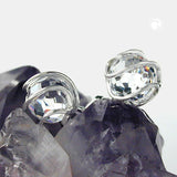 Stecker 7mm Zirkonia weiß transparent umwickelt Silber 925