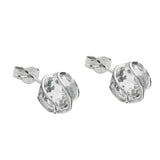 Stecker 7mm Zirkonia weiß transparent umwickelt Silber 925
