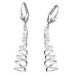 Ohrbrisur Ohrhänger Ohrringe 40x7mm Spirale-durchbrochen Silber 925
