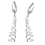 Ohrbrisur Ohrhänger Ohrringe 40x7mm Spirale-durchbrochen Silber 925