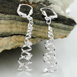 Ohrbrisur Ohrhänger Ohrringe 40x7mm Spirale-durchbrochen Silber 925
