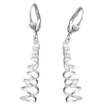 Ohrbrisur Ohrhänger Ohrringe 40x7mm Spirale-durchbrochen Silber 925