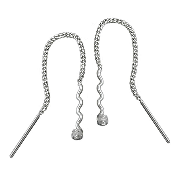 Durchzieher 57x2mm Welle Zirkonia Silber 925