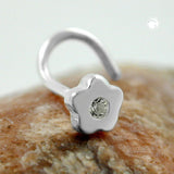 Nasenstecker 3,5mm Blume mit Zirkonia und Spirale Silber 925