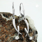 Ohrbrisur Ohrhänger Ohrringe 39x7mm mit Zirkonia glänzend rhodiniert Silber 925