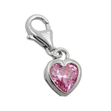 Anhänger, Charm Herz Zirkonia Silber 925