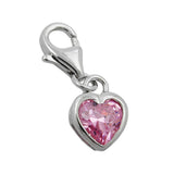 Anhänger, Charm Herz Zirkonia Silber 925