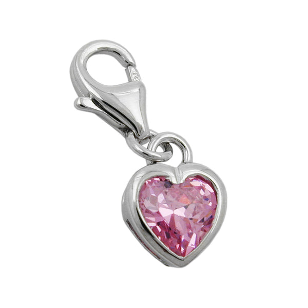 Anhänger, Charm Herz Zirkonia Silber 925