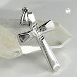 Anhänger, Kreuz rhodiniert, Silber 925