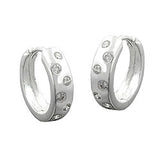 Creole 14x4mm Klappscharnier Zirkonia-Punkte Silber 925