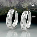 Creole 14x4mm Klappscharnier Zirkonia-Punkte Silber 925
