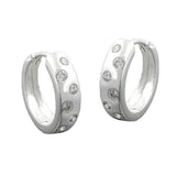 Creole 14x4mm Klappscharnier Zirkonia-Punkte Silber 925