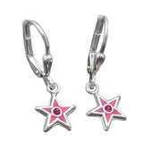 Brisur, Stern pink lackiert, Silber 925