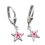 Brisur, Stern pink lackiert, Silber 925