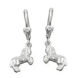 Ohrbrisur Ohrhänger Ohrringe 27x7mm Pferde rechts/links glänzend rhodiniert Silber 925
