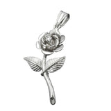 Anhänger, Rose mit Stiel, Silber 925