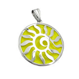 Anhänger 24,5mm Sonne gelbton rhodiniert Silber 925