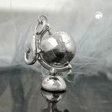 Anhänger, Charm Globus, Silber 925