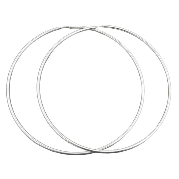 Creole 100mm Drahtcreole mit Steckverschluss glänzend Silber 925