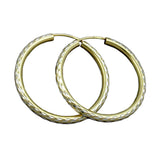 Creole 30mm Drahtcreole vergoldet diamantiert bicolor Silber 925