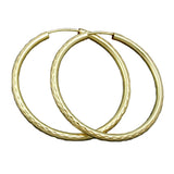 Creole 37mm Drahtcreole vergoldet diamantiert bicolor Silber 925